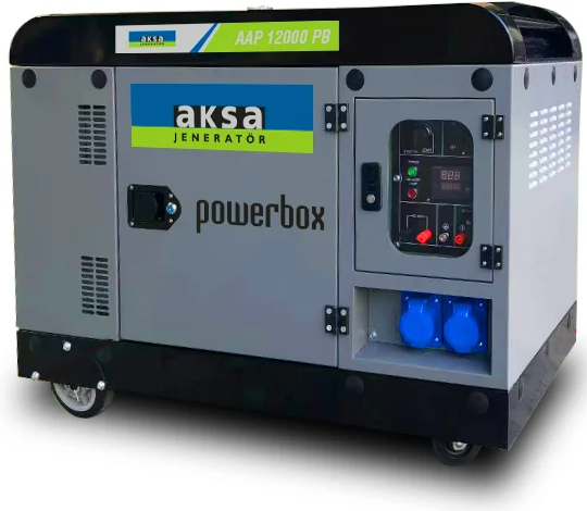 Aksa AAP 12000 PB-3 Marşlı 12 kVA Trifaze Kabinli Dizel Jeneratör